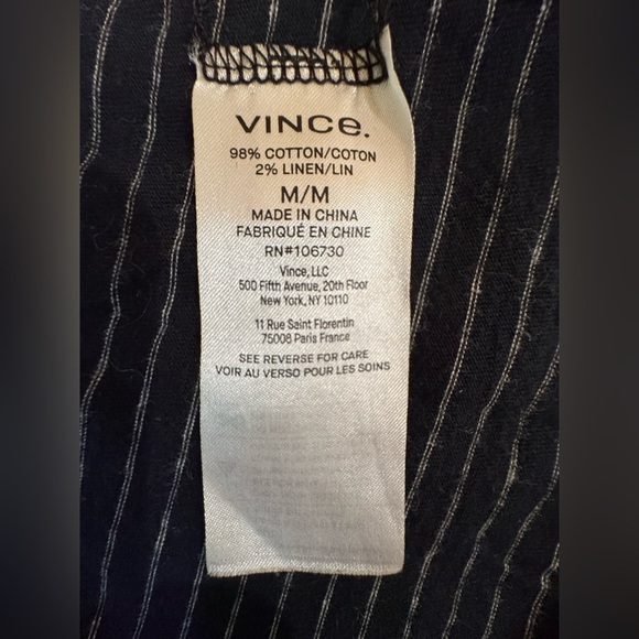 Vince Black and White Striped Short Sleeve Tee. Size medium. EUC - Picture 4 of 10